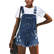 womens distressed overall shorts