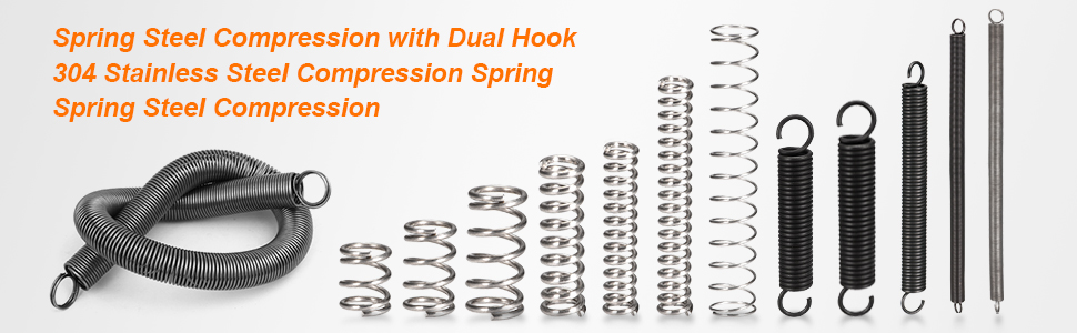 uxcell 20Pcs Compression Spring,304 Stainless Steel 10mmOD,1mmWD,50mmFL