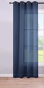 Marineblaue transparente Vorhänge