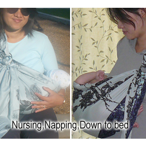 sling, nursing, napping, put down to bed