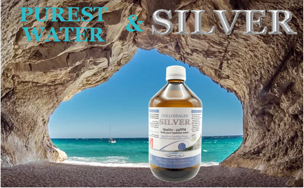 Liquid For Life Colloidal Silver 25ppm 1000ml Silver Water In