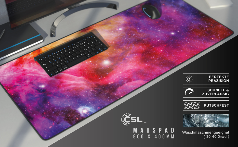 CSL Mauspad XL Mousepad Motiv Tischunterlage Large Präzision für Roccat Razer Logitech Maus Tastatur