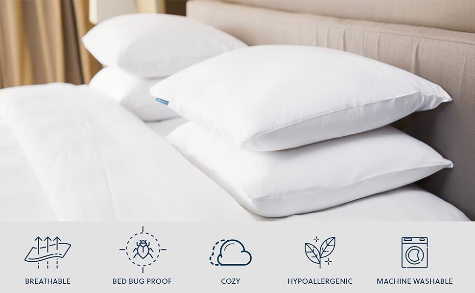 Bedsure Pillows Queen Size Set of 2 Queen Pillows 2 Pack Down