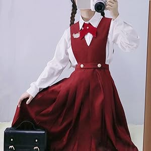 Amazon.co.jp: [CAWILXHA] 【まるこの猫柳】赤 セーラー服 長袖