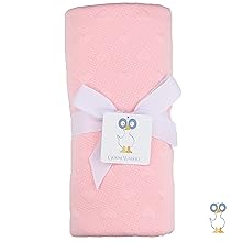pink baby girl knit blanket soft comfort snuggles hearts warm cozy quality 