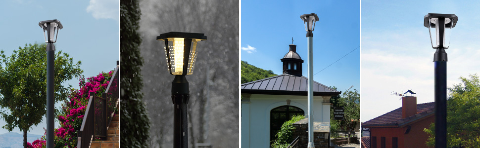 solar post cap lights white