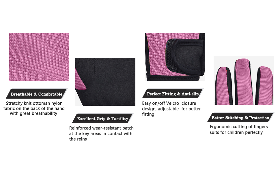 kids horse riding gloves moisture wicking child equestrian gloves durable excellent grip tactility