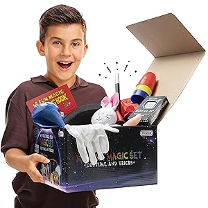 magician costume for kids top hat magic wand white gloves black cape