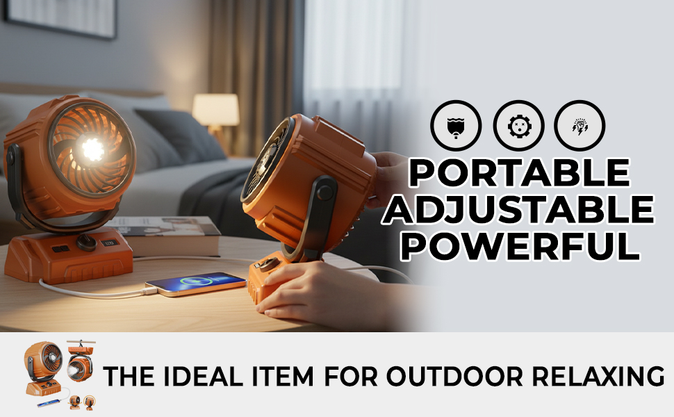 Verilux 3-in-1 Fan: Fan, Light & Power Bank -8 Verilux 3-in-1 Fan: Fan, Light & Power Bank -8