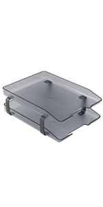 acrimet traditional letter tray 2 tier front load smoke color