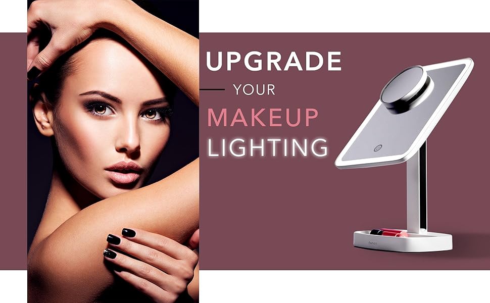 Fancii LED Makeup Vanity Mirror with 3 Light Setting and 15x Magnifying