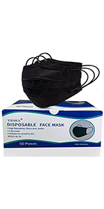 50 Pcs Black Disposable Mask