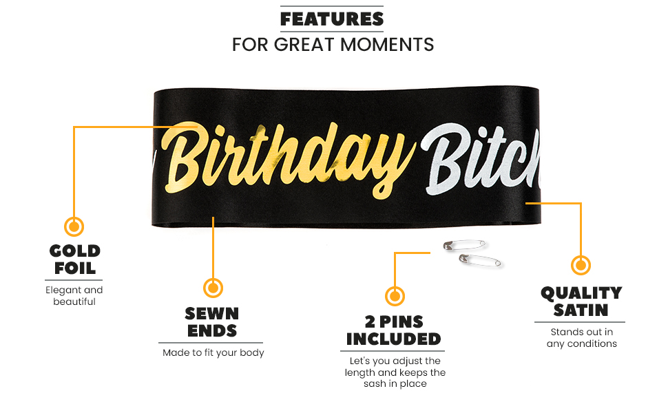 CORRURE Birthday sash for women, men, kids