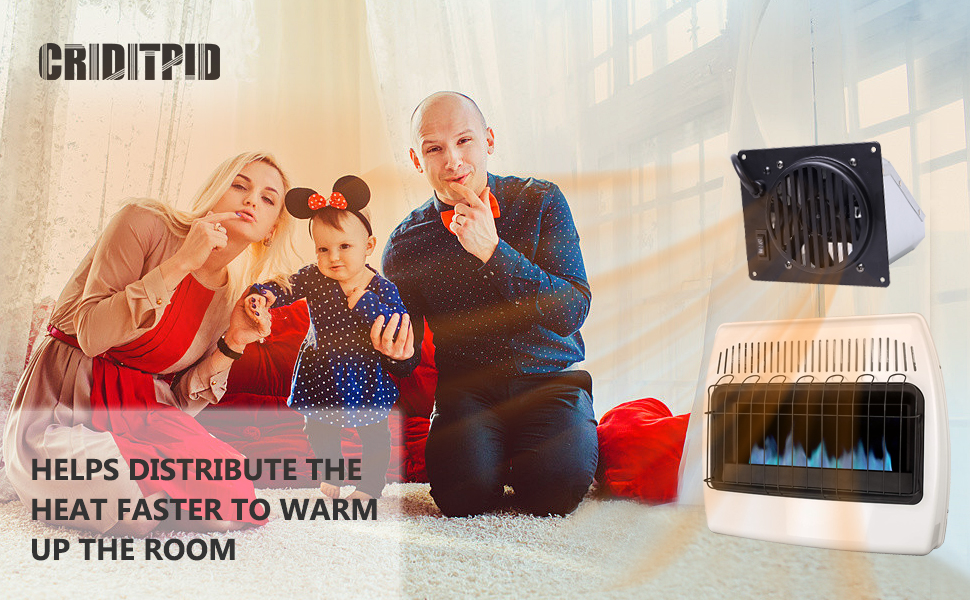 Criditpid WHF100 VentFree Wall Heater Blower Fan for Mr