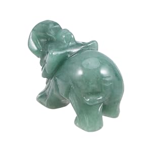 翡翠 彫刻 Amazon.co.jp: WOONEKY 2個 置物 彫像 翡翠 象 置物 水晶 象