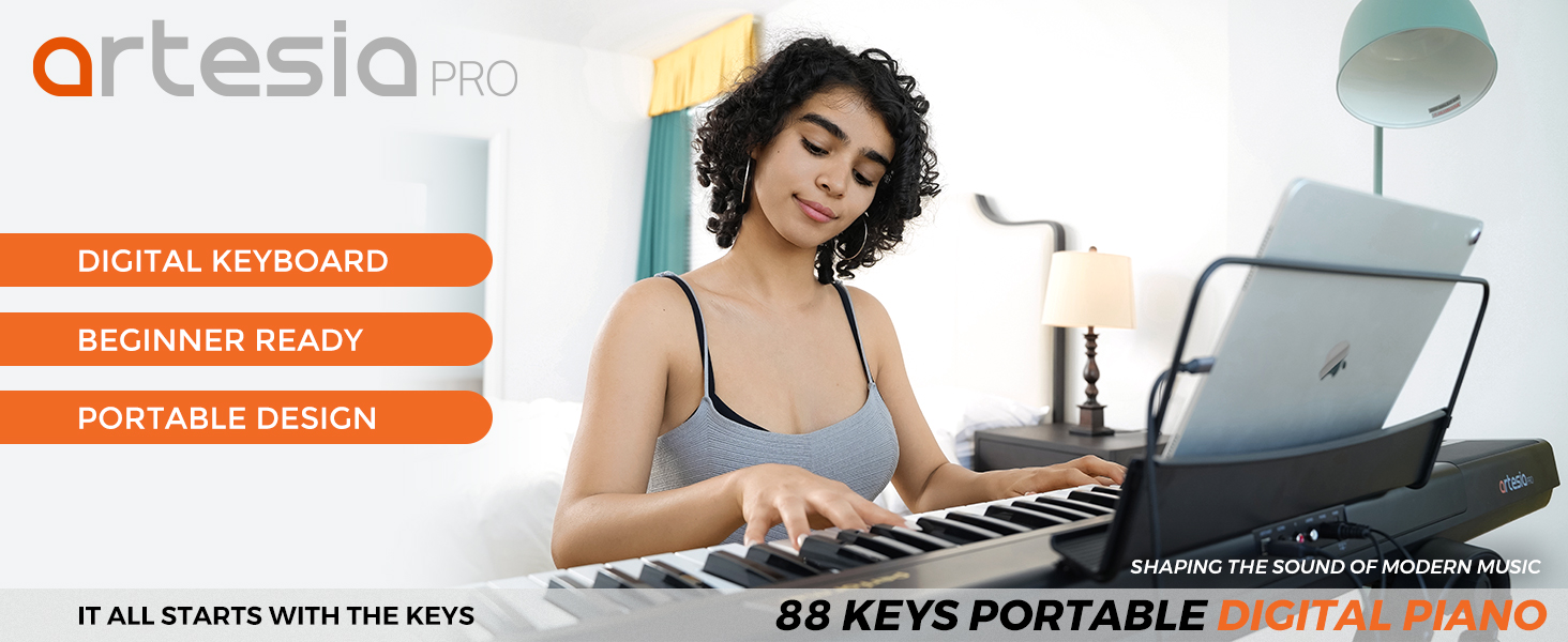 Amazon.com: Artesia Portable 88 Key Weighted Keyboard Piano