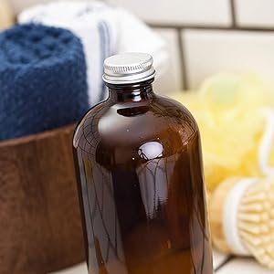 silver metal screw caps With Boston Round bottles