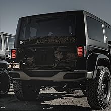 3-Hexagon Design  144-LED Smoked  Tail Light on jeep with DRL's on