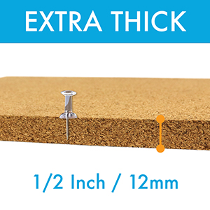 12x12" 12 by 12 inch cork board tiles extra thick push pins bulletin board natural cork memo photo