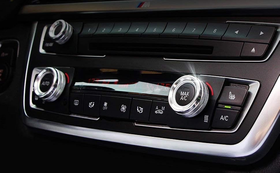 Amazon.com: iJDMTOY 3pcs Silver Anodized Aluminum AC Climate Control and Radio Volume Knob Ring ...