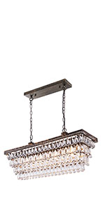 retangular crystal chandelier