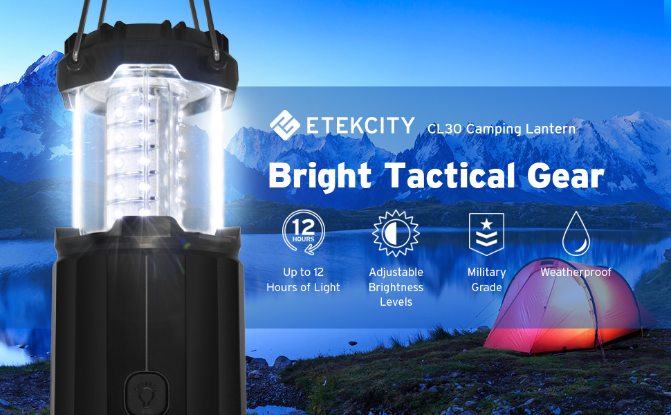 Etekcity CL30 2 Pack Camping Lantern LED Portable Flashlights with AA Batteries, Upgraded