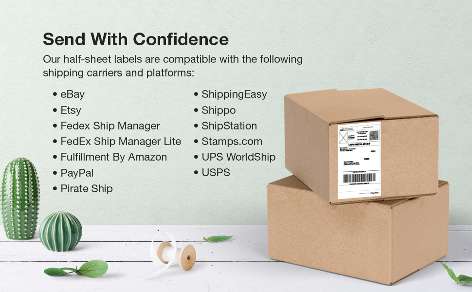 8.5 x 5.5 Waterproof White Polyester Shipping Labels