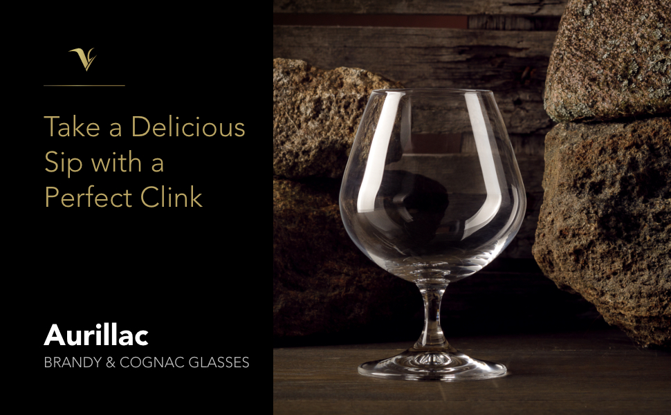 VC VEENU CRYSTAL Aurillac Brandy Cognac Snifter Glass Set