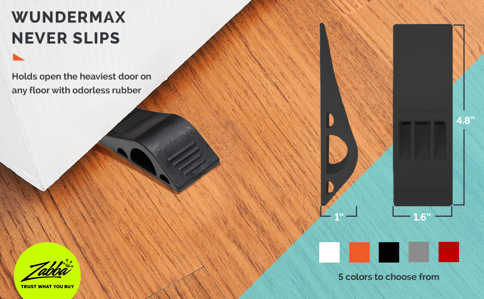 ﻿﻿Wundermax Door Stoppers Rubber Security Wedge for