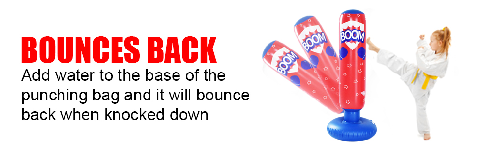 Sacco Da Boxe Gonfiabile Per Bambini 120cm - Autoportante Per Kickboxing E Karate