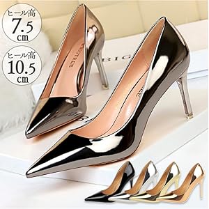 ほぼ新品AIMER24.5ゴールドハイヒールポインテッドトゥ♡ Amazon.co.jp: ピンヒール ハイヒール ポインテッドトゥ 36(23cm