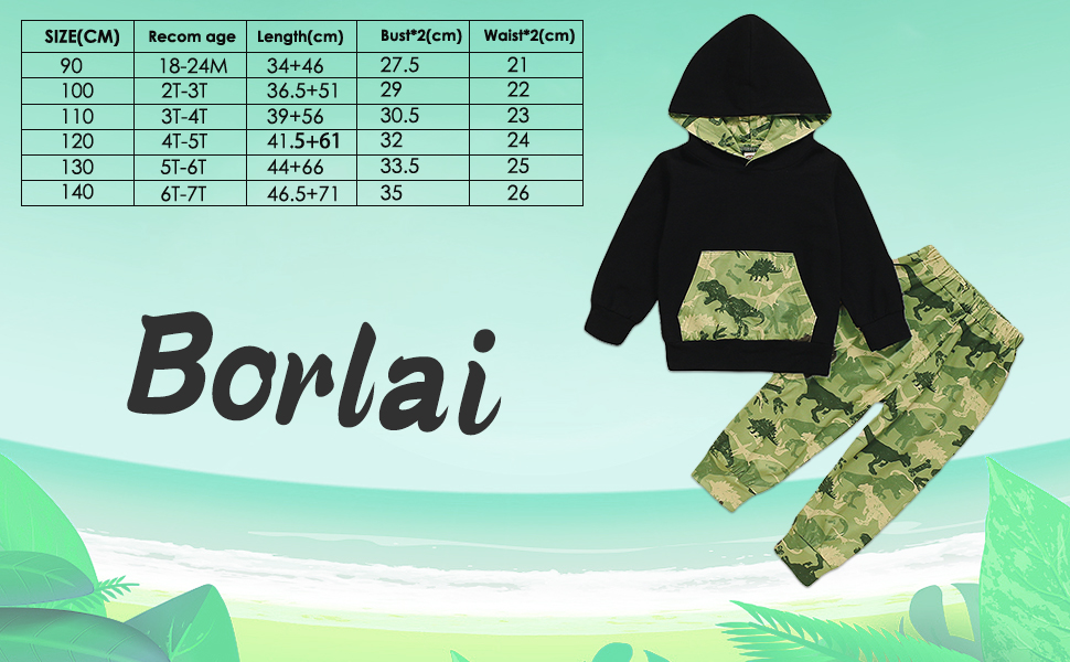 Kids Boy Dinosaur Hooded Tracksuit Set