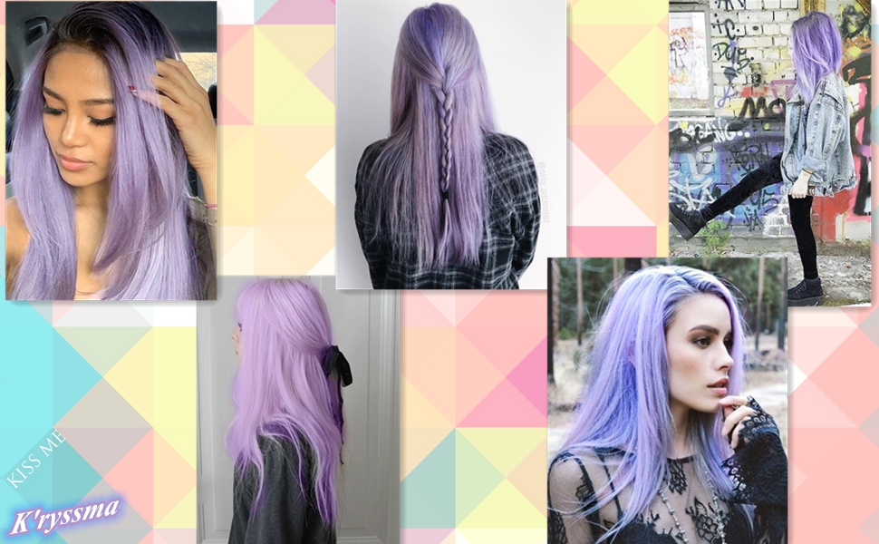 K'ryssma Ombre Purple Synthetic Wigs for Women Long