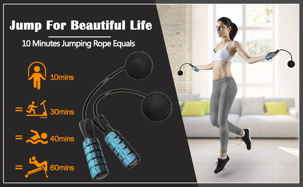 Cordless Jump Rope for Fitness Weighted Ropeless Jump Ropes
