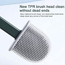 silicone toilet brush with holder set