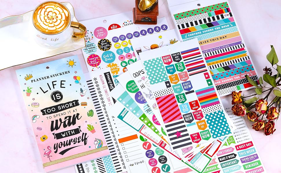 Planner Stickers 28 Sheets / 1378 Stickers，Stunning