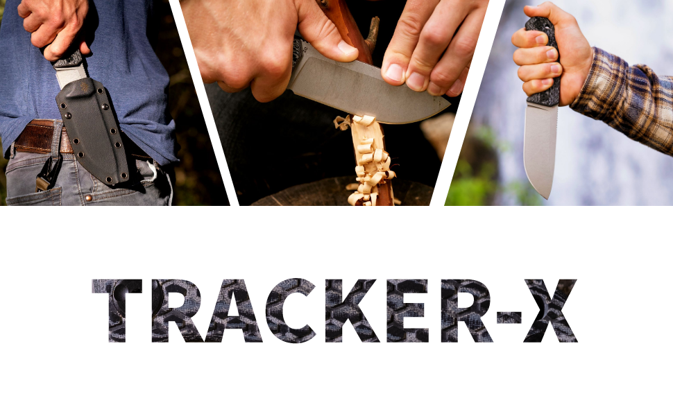 OffGrid Knives TrackerX D2 Steel Fixed Blade Knife For Hard Use, Full Tang with