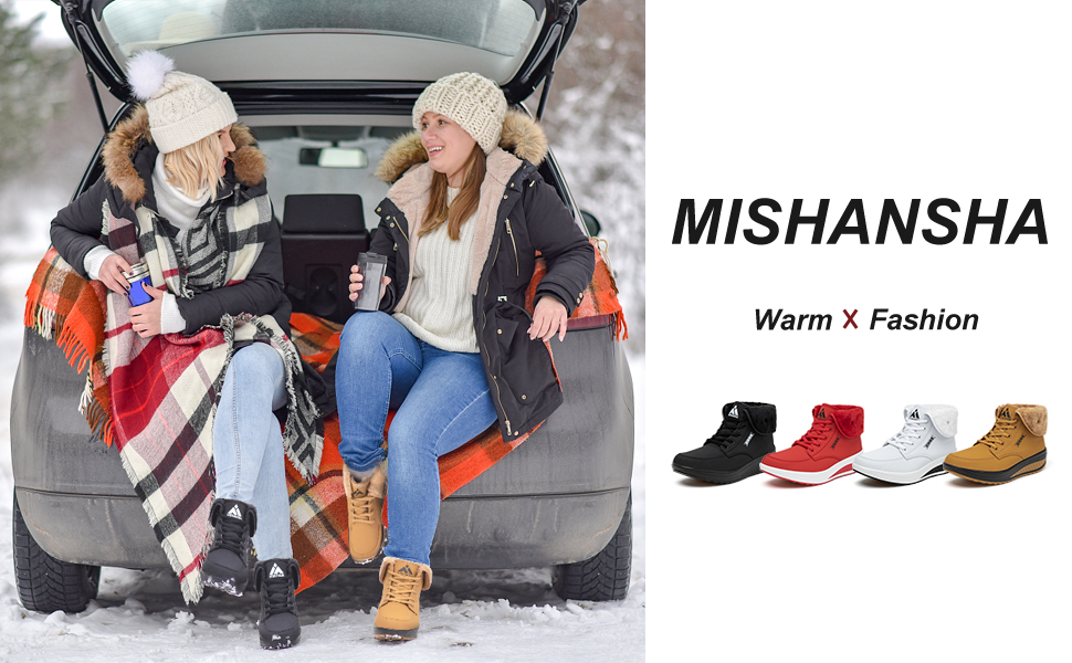 Mishansha Winterstiefel Damen Gefüttert Winterschuhe Warm Schneestiefel Amazon.de Fashion