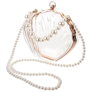 Amazon.co.jp: Yardenfun シェル型財布 レディース パールチェーン