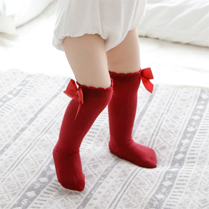 baby girls knee high socks with bow