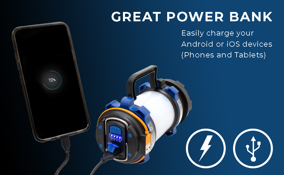 power out led light, emergency light, multi purpose light, battery bank flashlight, led flashlight