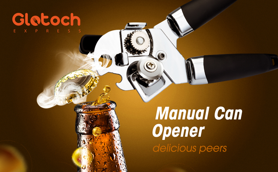 Glotoch Manual Can Opener, Stainless Steel Handy Can Bottle