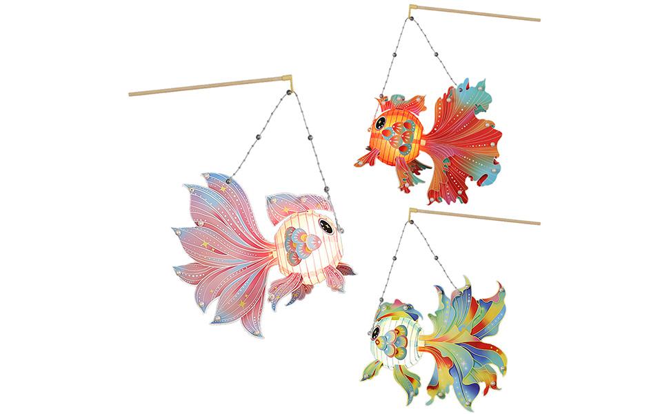 shpuuyy Fish Craft Lantern Chinese Handheld Paper Crafts Lantern 3D