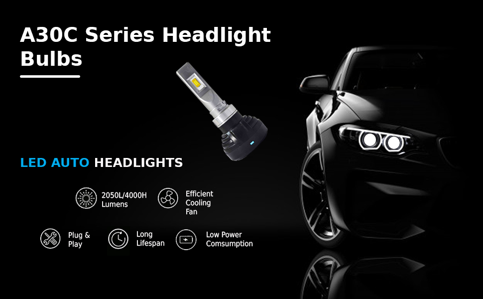 Dual headlight bulbs for car led