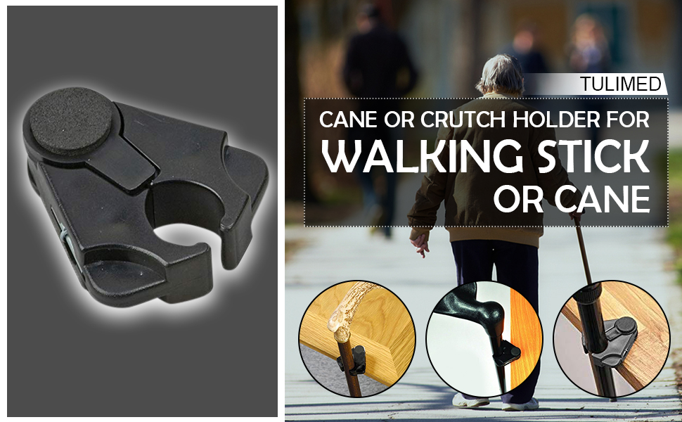 TULIMED – Classic, High Quality and Long-Lasting Cane or Crutch Holder for Walking Stick or Cane
