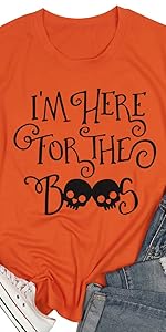 halloween i'm here for the boos shirt women funny graphic tee vacation causal blouse