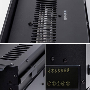 Cheminée électrique Avec Chauffage, Cheminée Murale Avec LED Feu Artificiel Avec Radiateur Soufflant Commutable : 750/1500 W Télécommande (taille L - 126 Cm, Noir) 15 glow fire mars kamineinsatz, elektrokamineinsatz, kamineinsatz mars