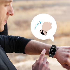 手首を上げると表示します