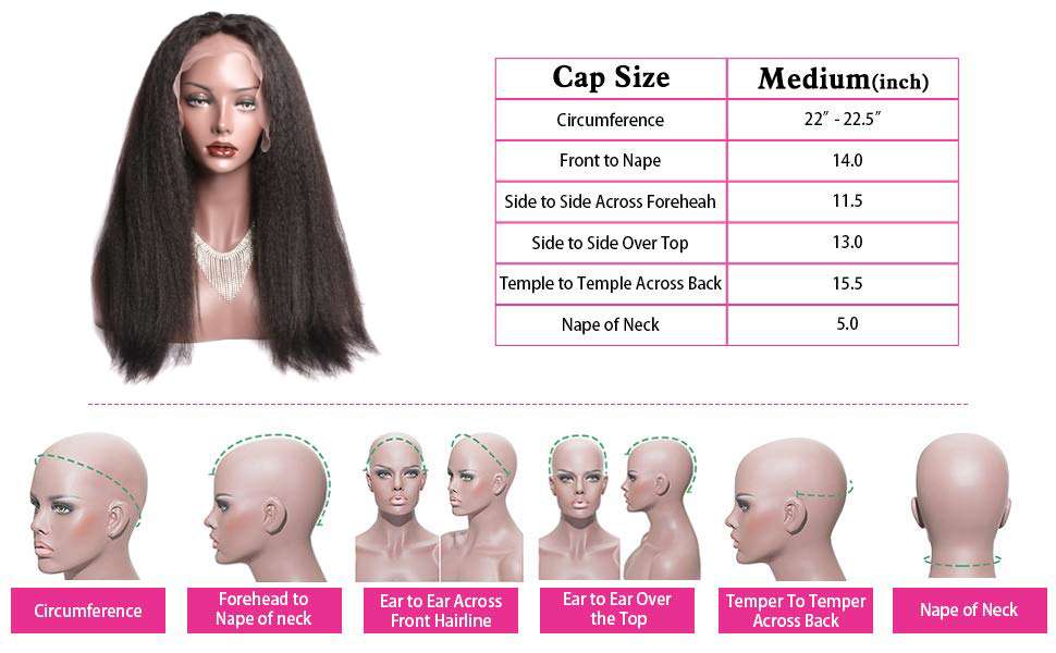 MSGEM Yaki Kinky Straight Lace Front Wig 18 inch 150