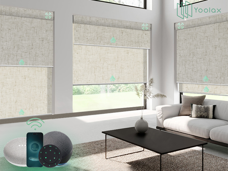 Amazon｜Yoolax 電動 ロールスクリーン ダブルロールカーテン 1